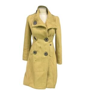 Yellow wool blend trench